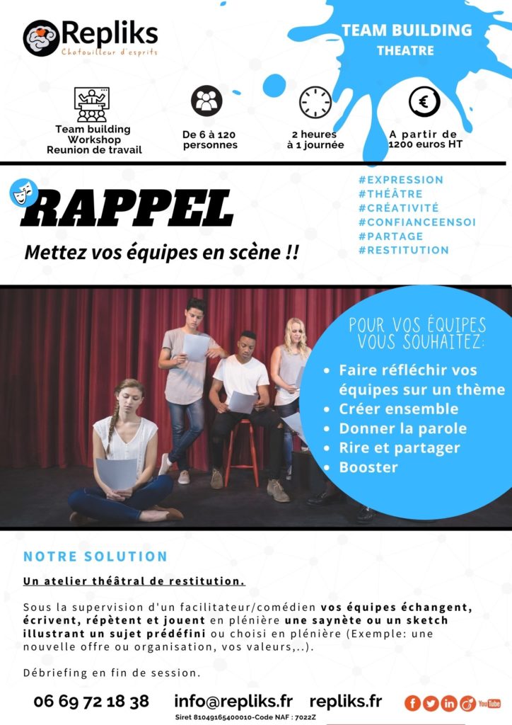 Team building Théâtre - Atelier théâtre en entreprise Paris - REPLIKS